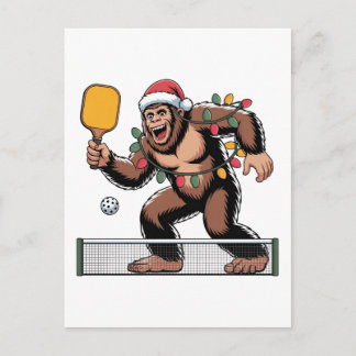 Bigfoot Sasquatch Pickleball Christmas 2026 Holiday Postcard