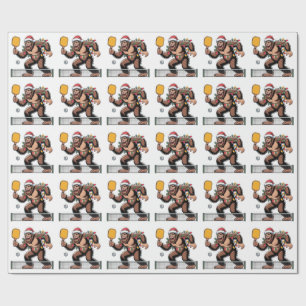 Bigfoot Sasquatch Pickleball Christmas 2026 Wrapping Paper