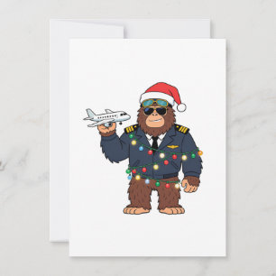 Bigfoot Sasquatch Pilot Christmas 2026 Holiday Card