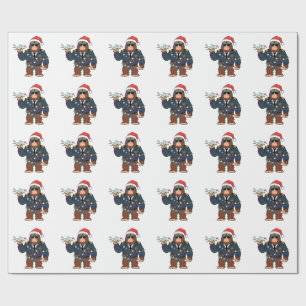 Bigfoot Sasquatch Pilot Christmas 2026 Holiday Wrapping Paper