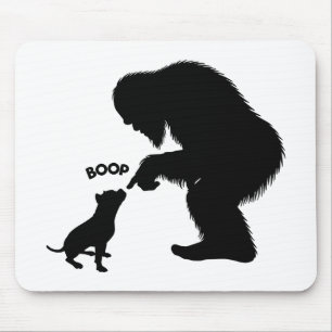 Bigfoot Sasquatch Pitbull Nose Boop Mouse Pad