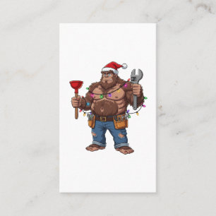 Bigfoot Sasquatch Plumber Christmas 2026 Holiday Calling Card