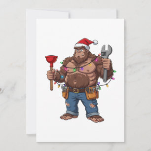 Bigfoot Sasquatch Plumber Christmas 2026 Holiday Card