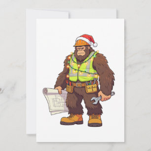 Bigfoot Sasquatch Plumber Funny Blue collar Announcement