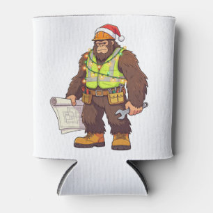 Bigfoot Sasquatch Plumber Funny Blue collar Can Cooler
