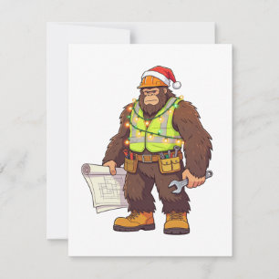 Bigfoot Sasquatch Plumber Funny Blue collar Card