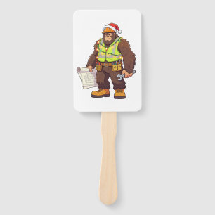Bigfoot Sasquatch Plumber Funny  Blue collar Hand Fan