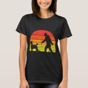 Bigfoot Sasquatch Poodle Sunset Retro Dog Lover Ow T-Shirt