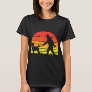 Bigfoot Sasquatch Poodle Sunset Retro Dog Lover Ow T-Shirt
