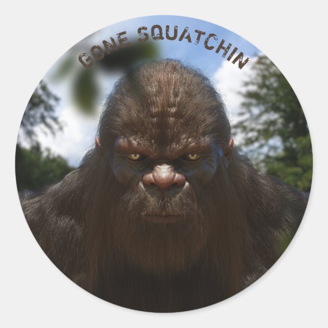 BIGFOOT SASQUATCH PORTRAIT  CLASSIC ROUND STICKER (Front)