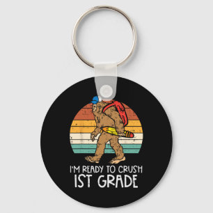 Bigfoot Sasquatch Ready To Crush 1st Grade First D Key Ring