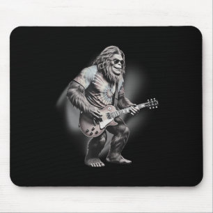 Bigfoot, Sasquatch Retro Guitar Jam, Fun Good Vibe Mouse Pad