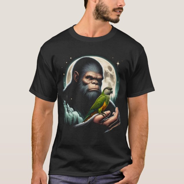 Bigfoot Sasquatch Senegal Parrot Owner Lover Full T-Shirt (Front)