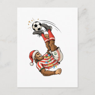Bigfoot Sasquatch Soccer Christmas Holiday Sport Postcard
