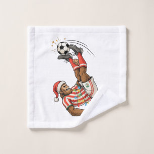 Bigfoot Sasquatch Soccer Christmas Holiday Sport Wash Cloth