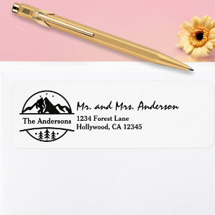 BigFoot Sasquatch Squatchy Forest Mountains Simple Return Address Label