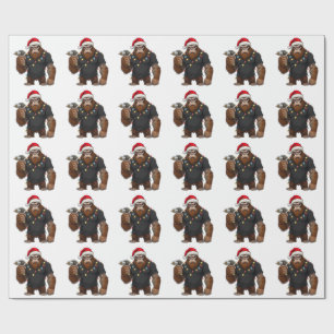 Bigfoot Sasquatch Tattoo Artist Christmas Wrapping Paper