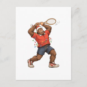 Bigfoot Sasquatch Tennis Christmas 2026 Holiday   Postcard