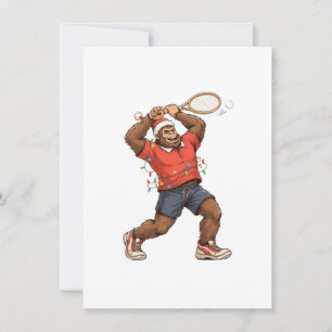 Bigfoot Sasquatch Tennis Christmas 2026 Holiday Thank You Card