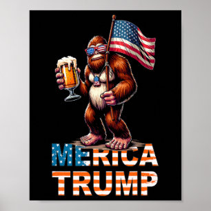 Bigfoot Sasquatch Trump Biden 2024 Pre Election 4t Poster