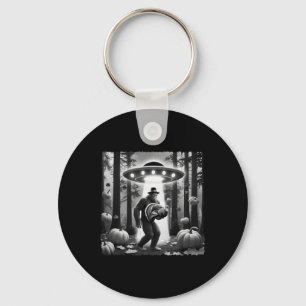 Bigfoot Sasquatch Turkey Ufos Funny Thanksgiving D Key Ring