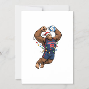 Bigfoot Sasquatch Volleyball Christmas Sport Magnetic Invitation