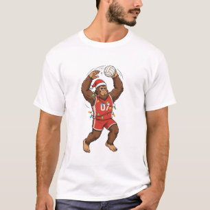 Bigfoot Sasquatch Volleyball Christmas Sport T-Shirt