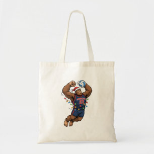 Bigfoot Sasquatch Volleyball Christmas Sport Tote Bag