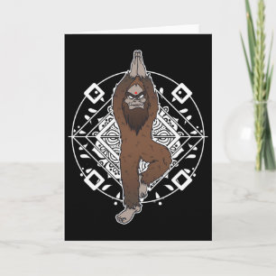 Bigfoot Sasquatch Yeti Yoga Meditation Funny Gift Card