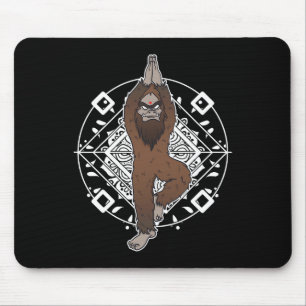 Bigfoot Sasquatch Yeti Yoga Meditation Funny Gift  Mouse Pad