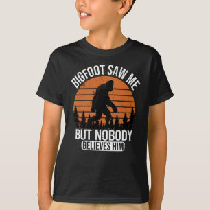 Bigfoot Saw Me But Nobody Believes Him Kids T-Shirt