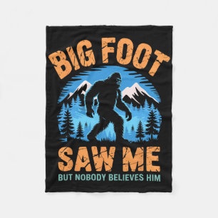 Bigfoot Saw Me Funny Sasquatch Retro Big Foot For Fleece Blanket