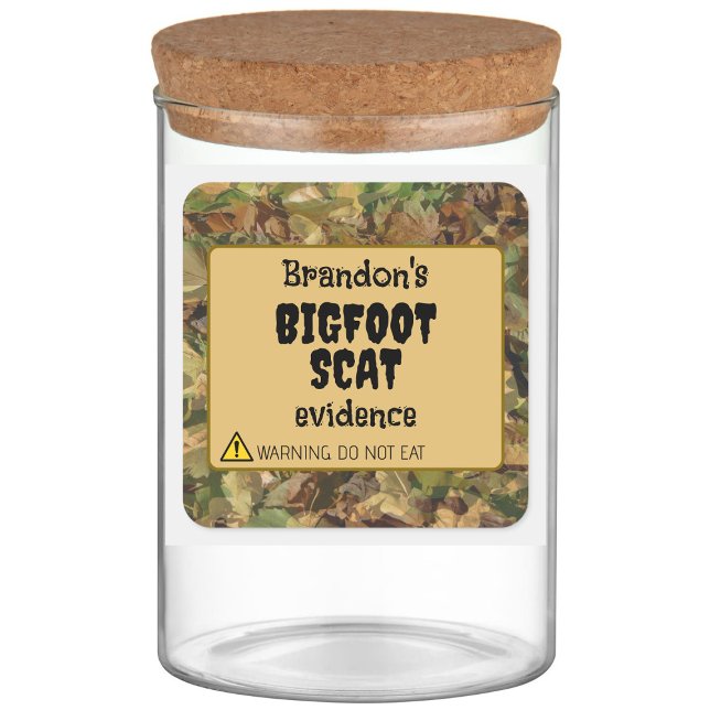 Bigfoot Scat Evidence Jar Square Sticker (Creator Uploaded)