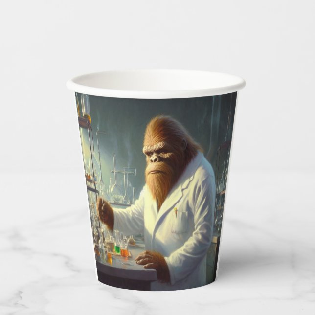 Bigfoot Scientist Paper Cups (Front)