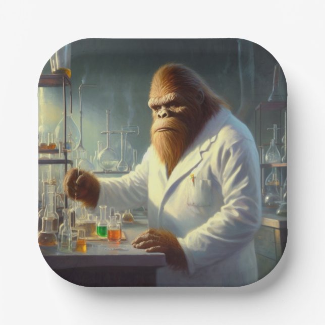 Bigfoot Scientist Paper Plate (Front)