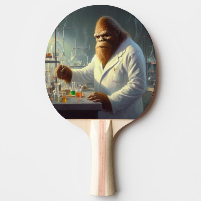 Bigfoot Scientist Ping Pong Paddle (Front)