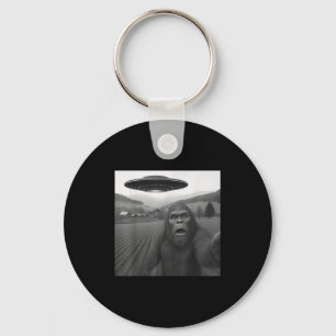 Bigfoot Selfie With Alien Ufo Funny Gifts For Men Key Ring