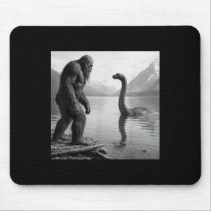 Bigfoot Selfie With Loch Ness Monster Gifts Men Wo Mouse Pad