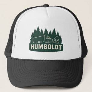 Bigfoot Semi-Truck & Forest Silhouette Design Trucker Hat