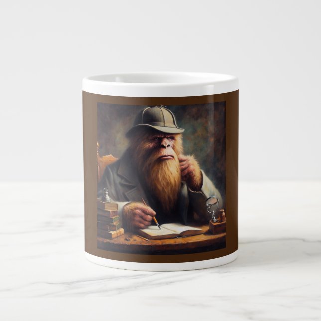 Bigfoot Sherlock Holmes Large Coffee Mug (Front)