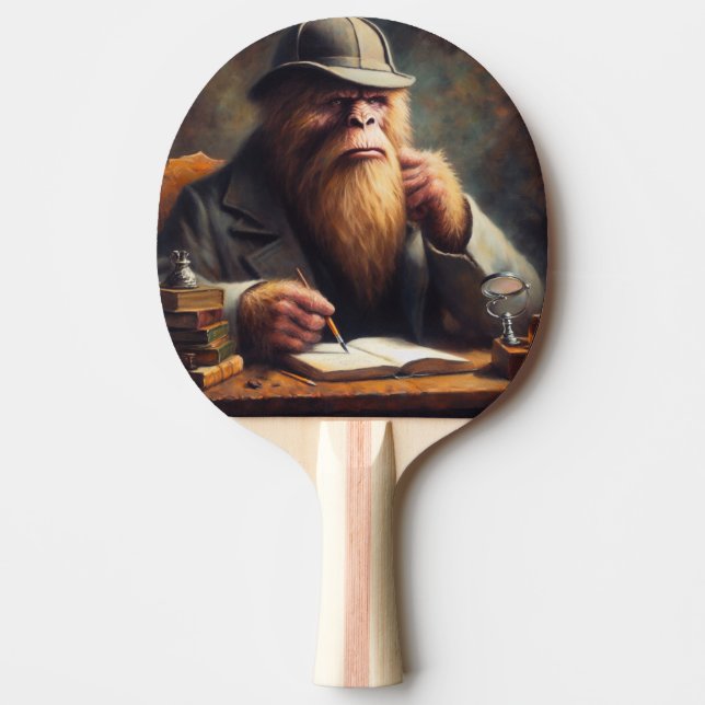 Bigfoot Sherlock Holmes Ping Pong Paddle (Front)