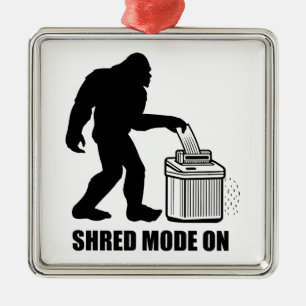 Bigfoot Shred Mode On Metal Ornament