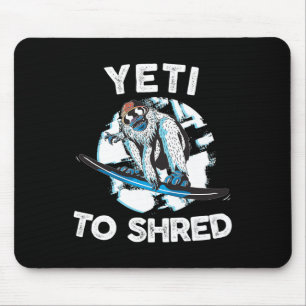 Bigfoot Shred Shirt Snowboard Yeti Snowboarding Sa Mouse Pad