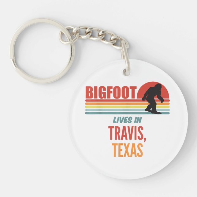 Bigfoot Sighting In Travis Texas  Key Ring (Front)