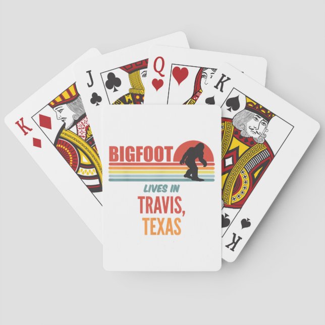 Bigfoot Sighting In Travis Texas  Playing Cards (Back)