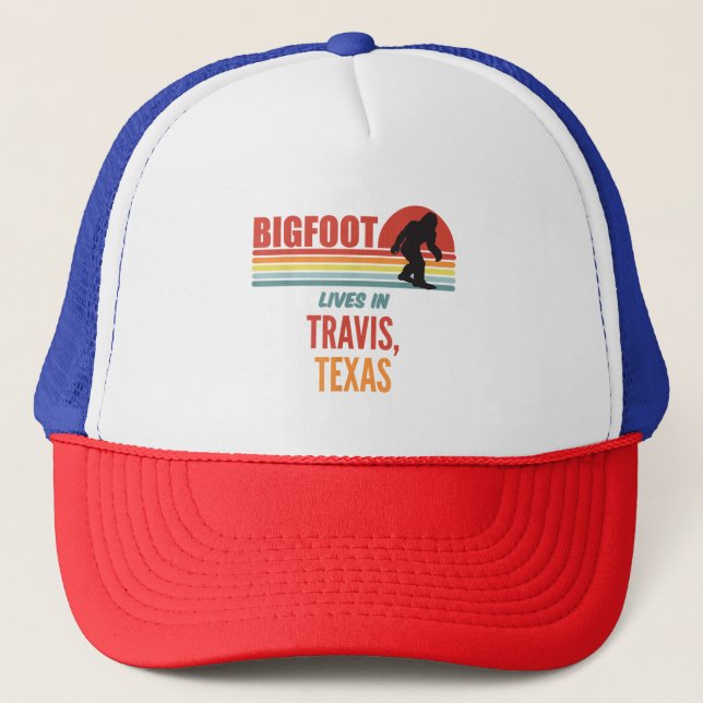 Bigfoot Sighting In Travis Texas  Trucker Hat (Front)