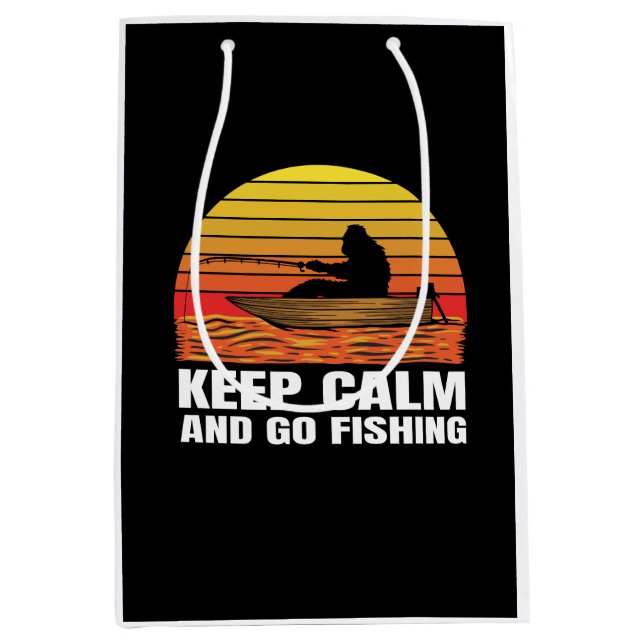 bigfoot silhouette boat ride and fishing medium gift bag (Front)