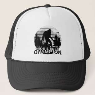 Bigfoot Silhouette Retro Moon Hide Seek Champion Trucker Hat
