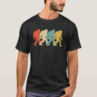 Bigfoot Silhouette Retro Pop Art Sasquatch Graphic T-Shirt