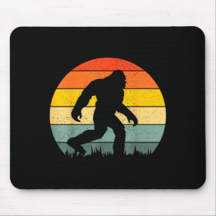 Bigfoot silhouette retro sunset funny sasquatch mouse pad